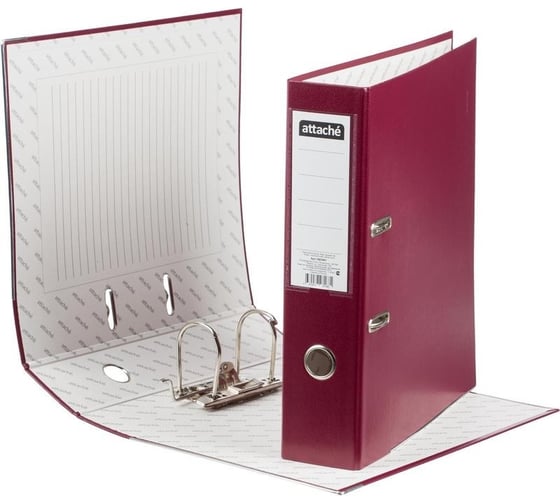 Изображение товара Папка-регистратор Attache 75 мм, А4, бордо, тиснение кожа, металлический угол 1683461