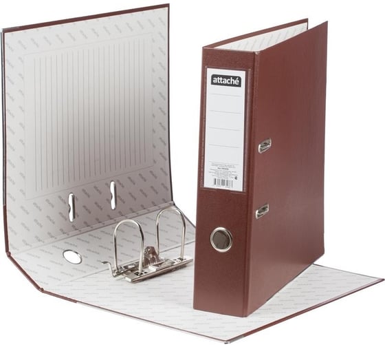 Изображение товара Папка-регистратор Attache 75 мм, А4, коричневая, тиснение кожа, металлический угол 1683459