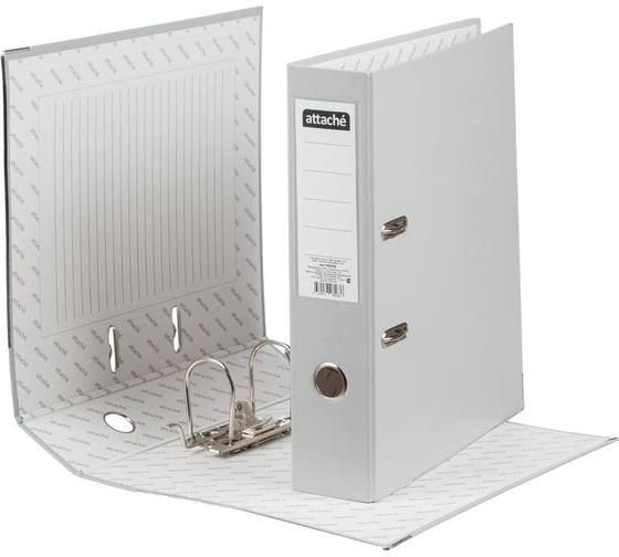 Изображение товара Папка-регистратор Attache 75 мм, А4, серая, тиснение кожа, металлический угол 1683456