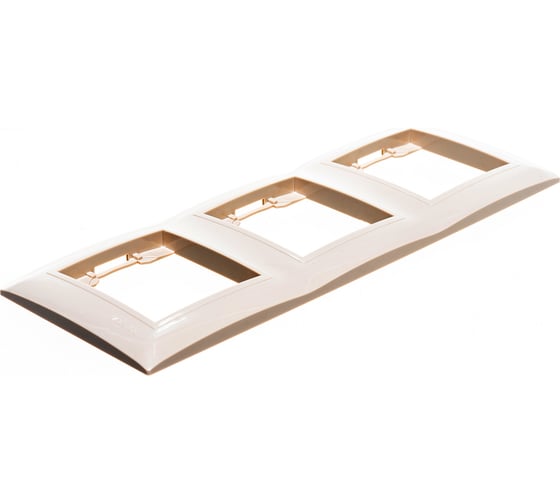 Изображение товара Вертикальная 3-местная рамка Volsten Violet V01-22-A32-M кремовая 9977