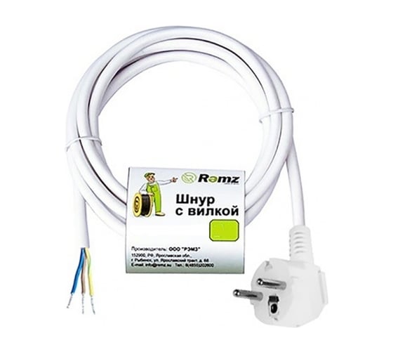 Изображение товара Шнур DORI ПВС 3х0,75 с вилкой 3,0 м белый 41658