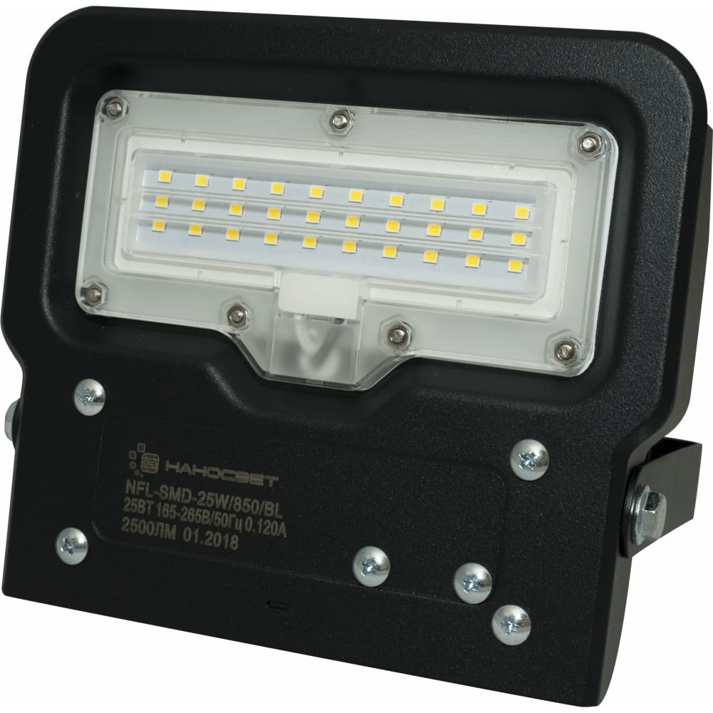 Светодиодный светильник наносвет nfl-smd-25w/850/bl ip65, 2500 лм, 5000к, черный l410