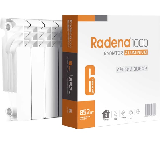 Изображение товара Алюминиевый радиатор Radena R 1000 350/100 4 секции 008010301