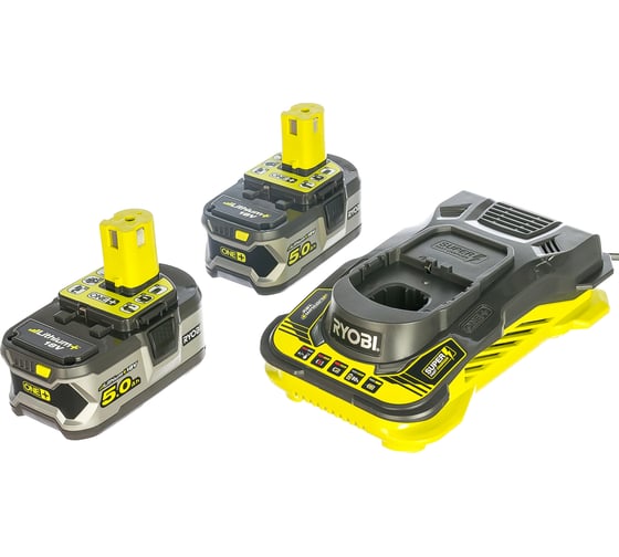 Изображение товара Набор Ryobi ONE+ ONE+: 2 аккумулятора 5.0Ач и зарядное устройство RC18150 RC18150-250 5133004422