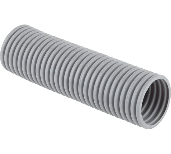 Изображение товара Гофрированная труба Рувинил 63 мм ПВХ серая с зондом тяжелая уп 15 метров 16311