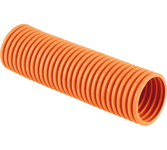 Изображение товара Гофрированная труба Рувинил 63 мм полипропилен оранжевая FRHF с зондом легкая уп 15 метров 46301НГ