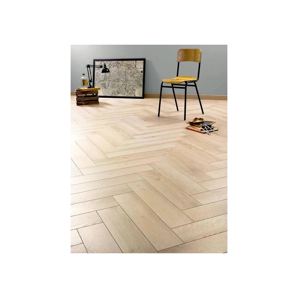 Изображение товара Ламинат Alsafloor Herringbone Jefferson 33 класс влагостойкий для теплого пола елочка фаска