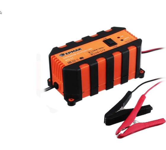 Изображение товара Зарядное устройство ЕРМАК импульсное, автомат, 2.7 A, 6/12 В, пластик корпус 771-195