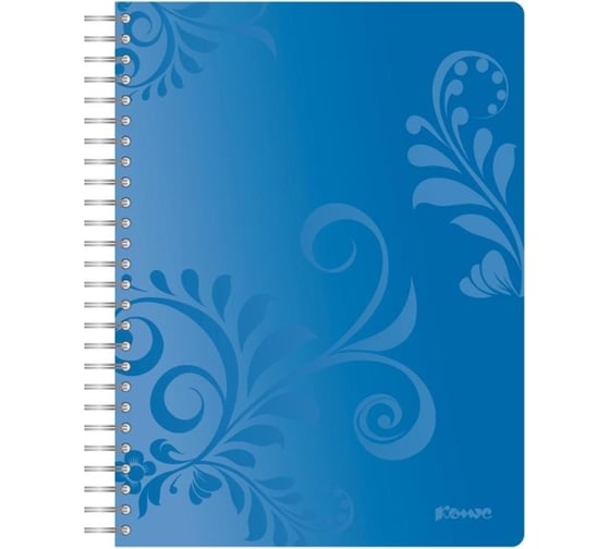 Изображение товара Бизнес-тетрадь Комус русская серия синий, а5, 96 л, пластиковая обложка, клетка, евроспираль 326321