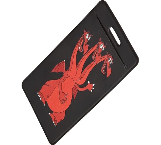 Изображение товара Вертикальный бейдж Комус 104x63 мм, три богатыря змей горыныч, экокожа, черный 1832798