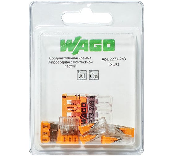 Изображение товара Клемма WAGO 2273-243 (с пастой) 6 шт. 2586