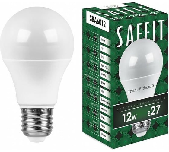 Изображение товара Светодиодная лампа SAFFIT 12W 230V E27 2700K, SBA6012 55007