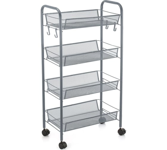 Изображение товара Этажерка 4-х ярусная UNISTOR wendy на колёсиках, с глубокими корзинками, серая 210907