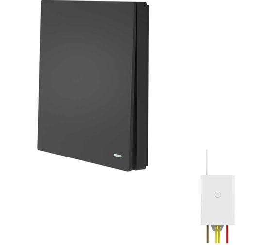 Изображение товара Беспроводной выключатель GRITT Evolution 1 клавиша антрацит комплект: 1 выключатель, 1 радиореле 500Вт 14136