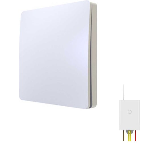 Изображение товара Беспроводной выключатель GRITT Space 1 клавиша белый комплект: 1 выключатель, 1 радиореле 500Вт 13139