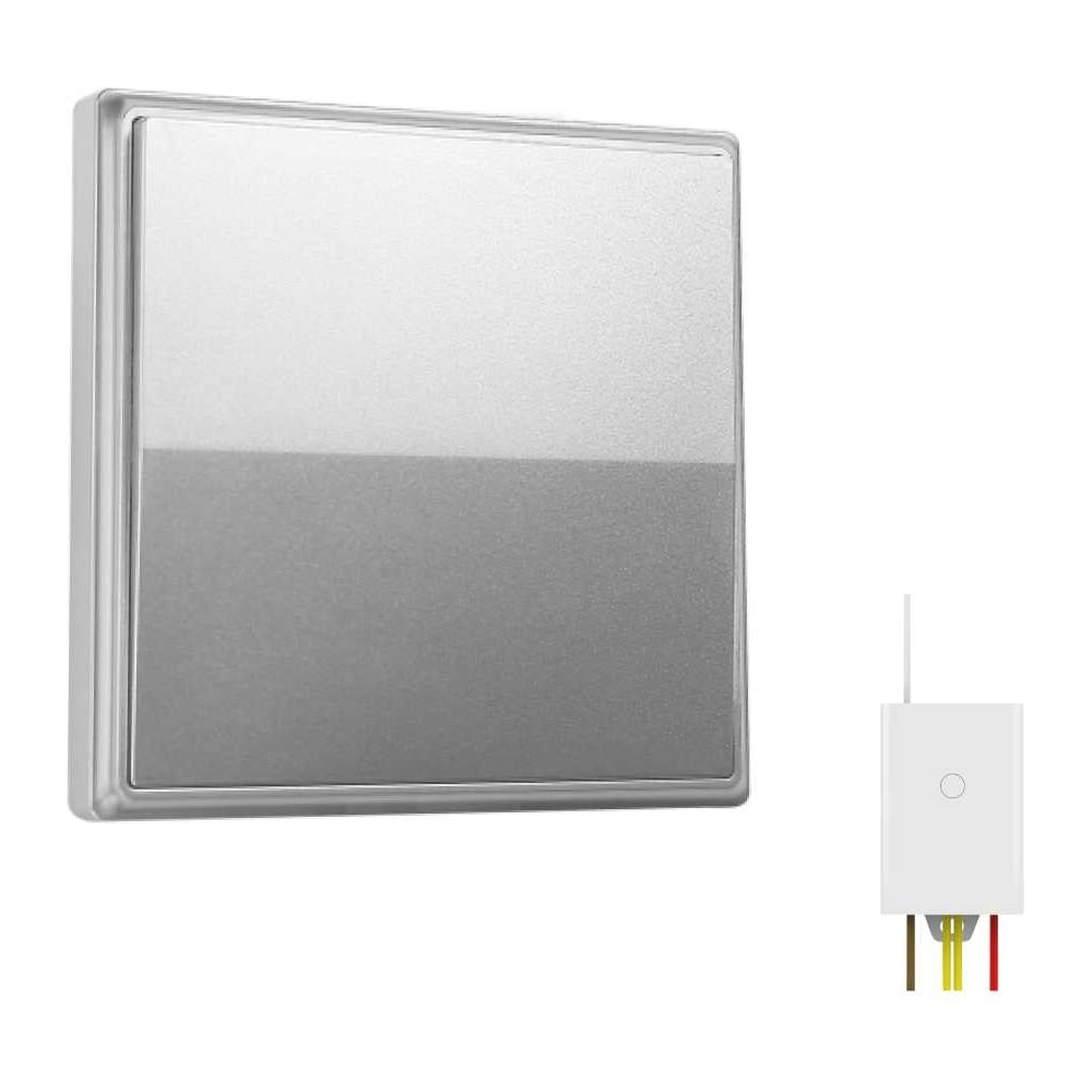 Изображение товара Беспроводной выключатель GRITT Elegance 1 клавиша серый металлик с радиореле