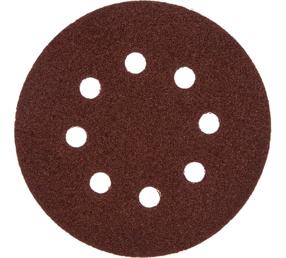 Изображение товара Круг абразивный на ворсовой подложке под липучку (5 шт; 125 мм; P80; 8 отв) MATRIX 73804