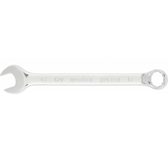 Изображение товара Комбинированный ключ 15 мм, CrV, полированный хром MATRIX 15159