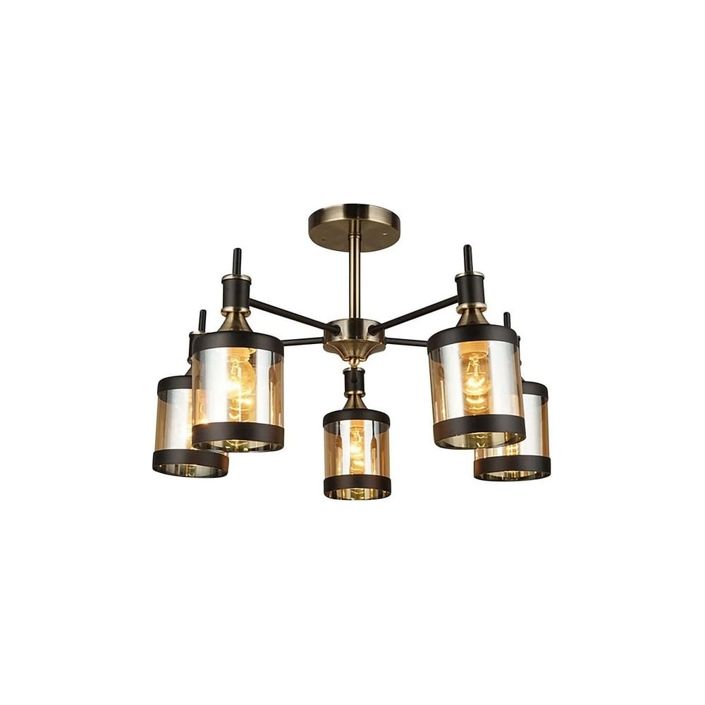 Потолочный светильник ESCADA E27*60W Antique brass/Black 599/5P