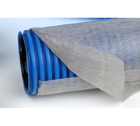 Изображение товара Гибкая двухстенная труба Рувинил ПНД ПВД 110 мм дренажная с фильтром 50 м TYPAR SF27 Т2-ДР0-110Ф(50)