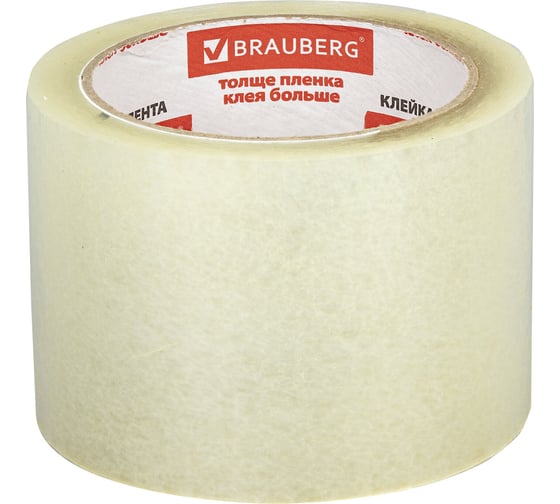 Изображение товара Клейкая лента BRAUBERG 72 мм х 66 м, упаковочная, прозрачная, 45 мкм, 440077