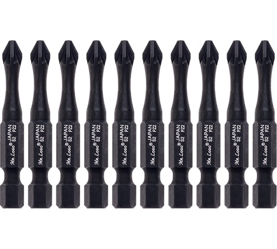 Изображение товара Бита для шуруповерта магнитная торсионная PZ2, 50 мм, S2, (блистер), 10 шт Mr.Logo A050PZ2T-10
