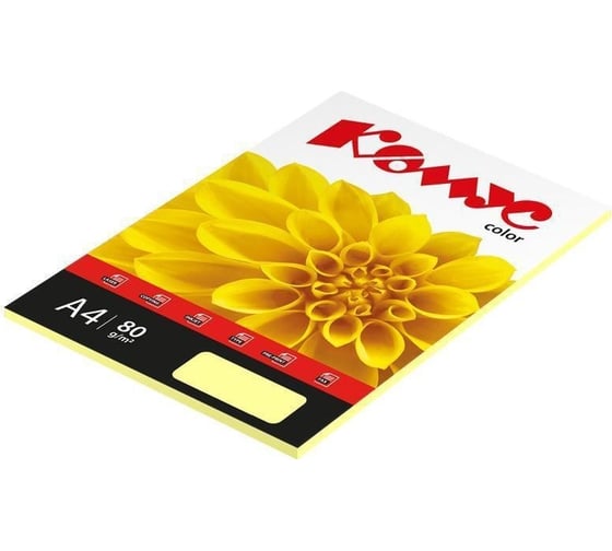 Изображение товара Цветная бумага Комус color сливки пастель, 80 г, а4, 50 л 619924