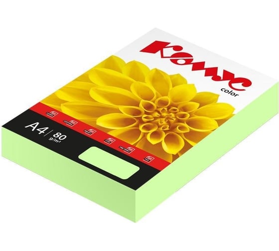 Изображение товара Цветная бумага Комус color зеленая пастель, 80 г, а4, 500 л 619953