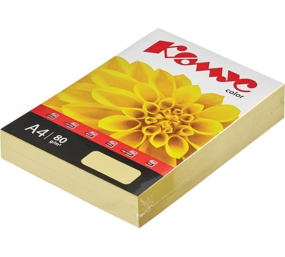 Изображение товара Цветная бумага Комус color желтая пастель, 80 г, а4, 500 л 619929