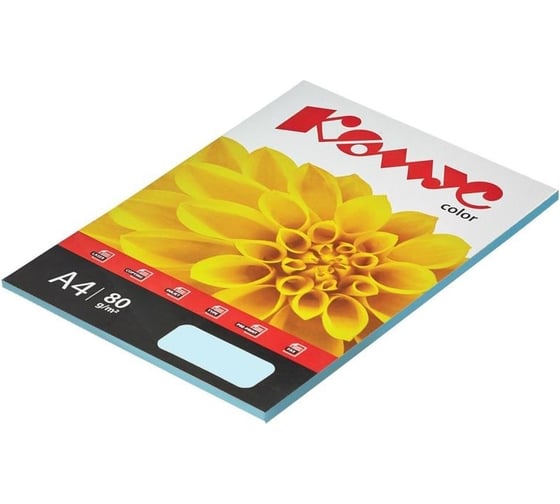 Изображение товара Цветная бумага Комус color голубая, пастель, 80 г, а4, 50 л 619942