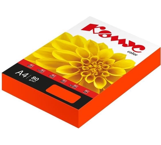 Изображение товара Цветная бумага Комус color шафран интенсив, 80 г, а4, 500 л 619956