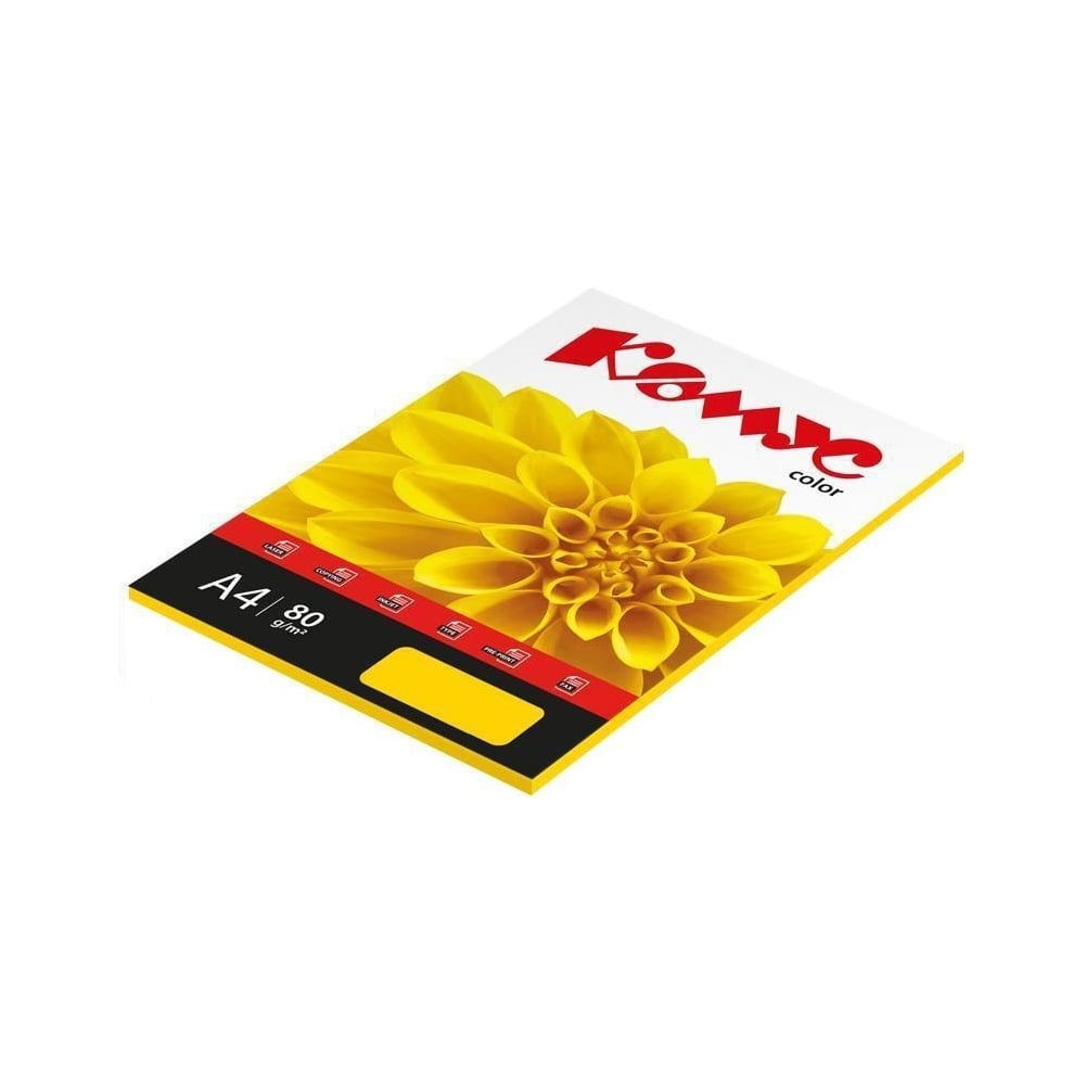 Изображение товара Цветная бумага Комус color мандарин интенсив А4 80 г 50 листов