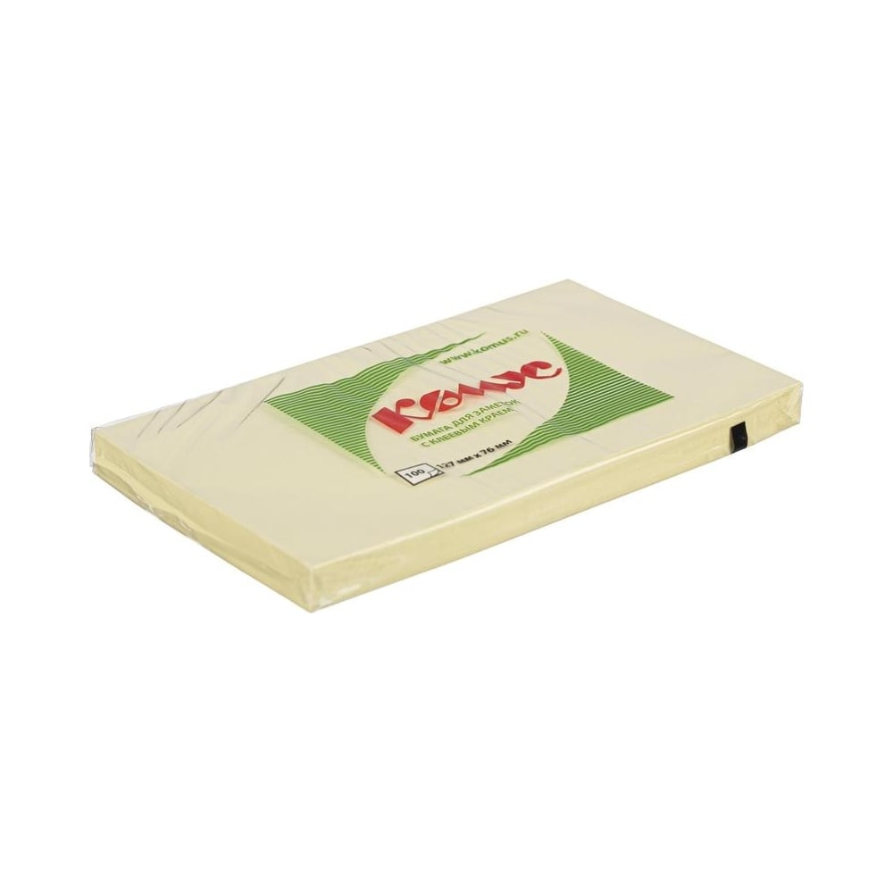 Изображение товара Стикеры Комус с клеевым краем желтые 76x127 мм 100 листов