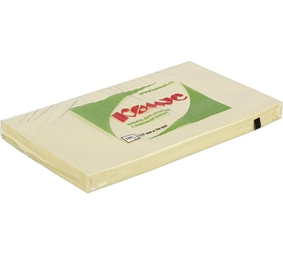 Изображение товара Стикеры Комус с клеевым краем, 76x127, желтый, 100 л 154930