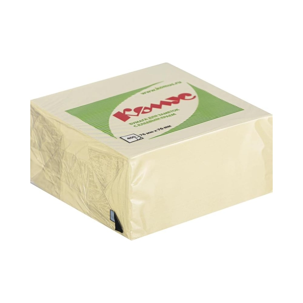 Изображение товара Кубические стикеры желтые 76x76 мм с клеевым краем 400 штук Комус