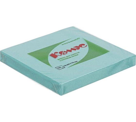 Изображение товара Стикеры Комус с клеевым краем, 76x76, голубой, 100 л 1013129