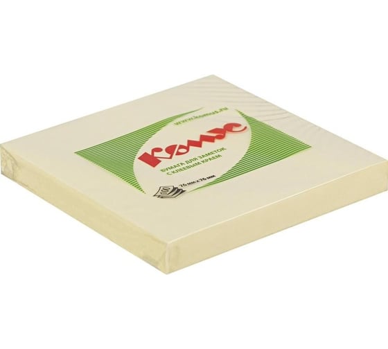 Изображение товара Стикеры Комус z-сложения, с клеевым краем, z-блок, 76x76, желтый, 100 л 154923