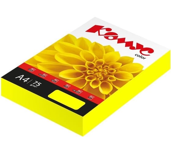Изображение товара Цветная бумага Комус color желтый неон 75+-5 гр, а4, 500 л 1683295