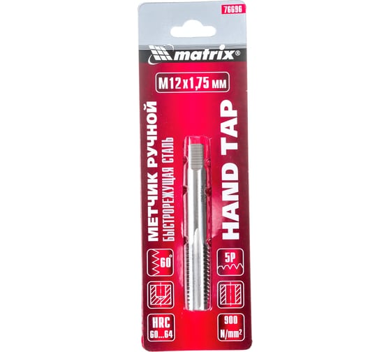 Изображение товара Ручной метчик М12x1,75 мм, Р6М5 MATRIX 76696