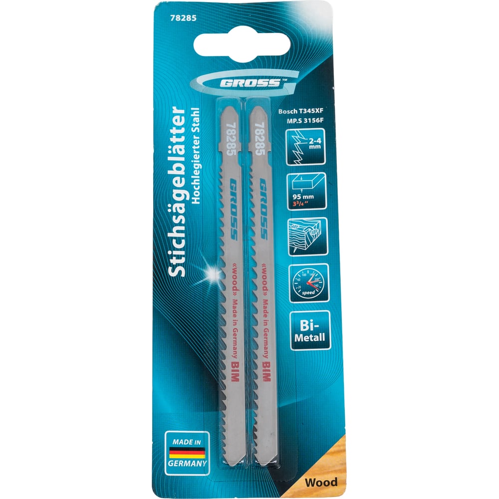 Изображение товара Полотна для электролобзика Profi 2 шт. 3156F T345XF для прямого реза по дереву