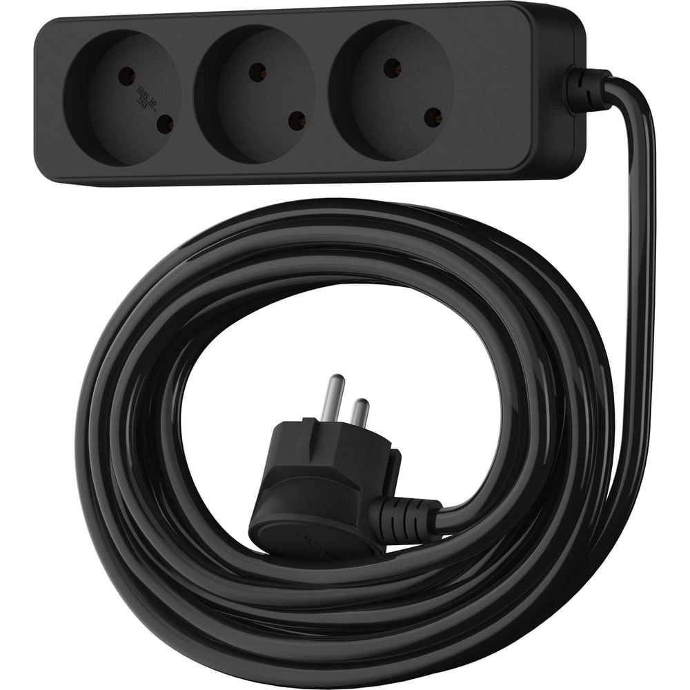 Изображение товара Удлинитель сетевой Фотон 10-103 10м 3 розетки черный бытовой