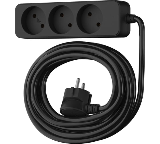 Изображение товара Сетевой удлинитель Фотон 10-103, 10м, 3 розетки, 10А, черный 22721