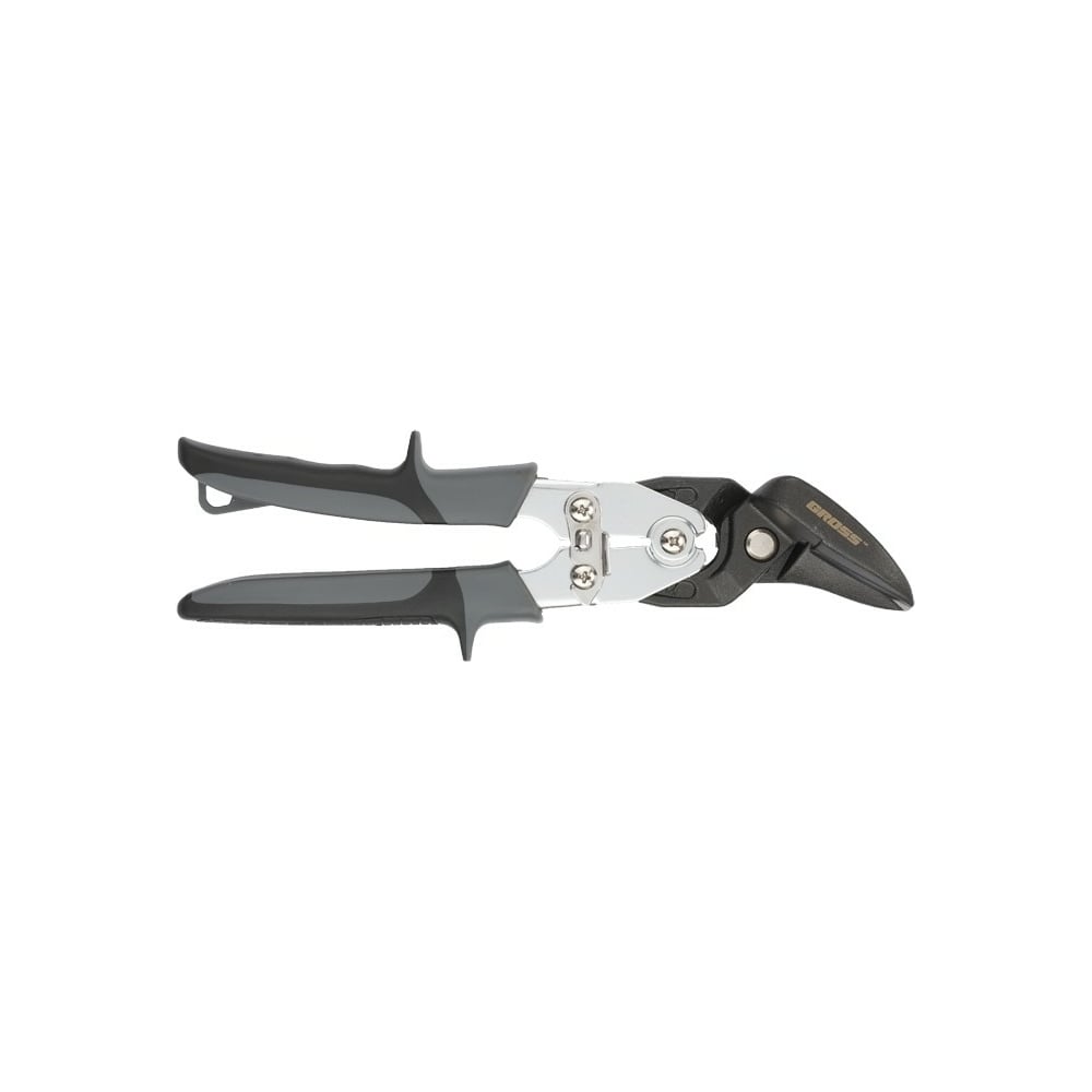 фото Ножницы по металлу, усиленные, 255 мм, прямой и левый рез, сталь сrmo, двухкомпонентные рукоятки gross piranha 78349