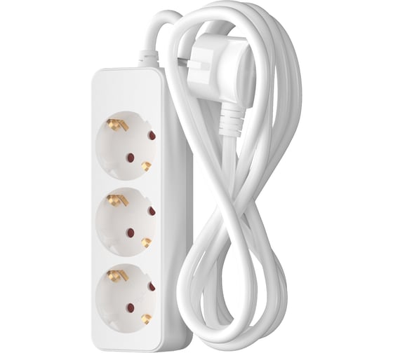 Изображение товара Сетевой удлинитель Фотон 16-53Е, 5м, 3 розетки, 16А, с заземлением, белый 11851