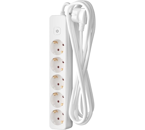 Изображение товара Удлинитель сетевой ФОТОН 5м, 5 розеток 16А с выключателем, с заземлением, Белый 21209