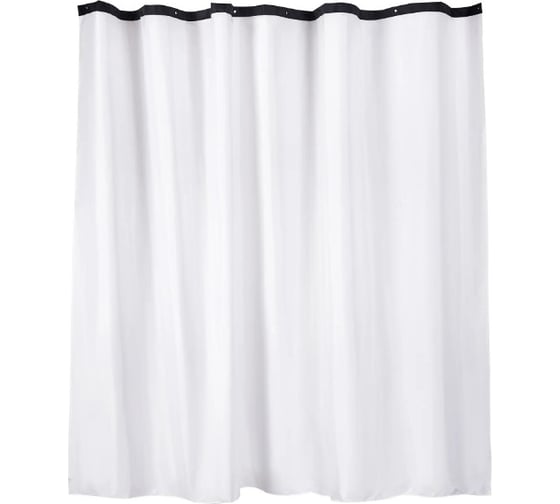Изображение товара Занавеска (штора) для ванной комнаты Wess outlook тканевая, 240x200 см., цвет белый и черный T685-1