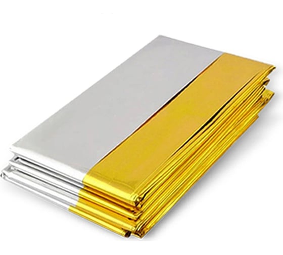 Изображение товара Туристическое изотермическое термоодеяло покрывало DASWERK серебро/золото, 160x210 см 631157