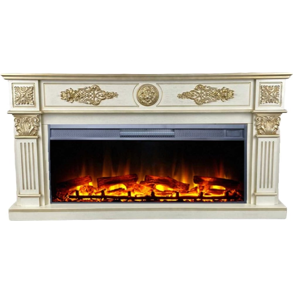 Изображение товара Каминокомплект InterFlame Леонардо c Foton42 бежевый с золотой патиной