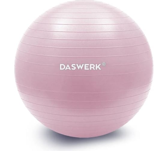 Изображение товара Гимнастический мяч-фитбол DASWERK 65 см с эффектом антивзрыв, с ручным насосом, розовый 680016
