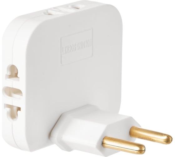 Изображение товара Облегченный сетевой электрический плоский поворотный тройник в розетку idealim white light